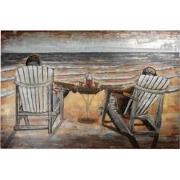 Clayre & Eef 3D Schilderijen metaal 120x80 cm Meerkleurig Strand