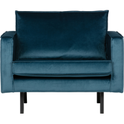 BePureHome Rodeo Fauteuil - Velvet - Blauw - 85x105x86