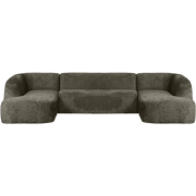 BePureHome Sloping U-Vorm Bank - Velvet - Frost - 77x339x225