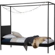 WOOOD Dani Hemelbed - Metaal - Zwart - 190x205x95