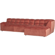 WOOOD Allure Chaise Longue Rechts - Fluweel - Blush - 79x324x165