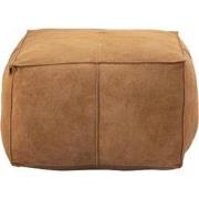 PTMD Poef Marieke - 60x40x60 cm - Suede - Bruin