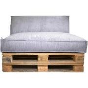 2L Home & Garden Palletkussenset Ribcord Deluxe Sultry Grey - 2 delige...