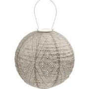 Lumiz Solar Buitenlampion - Ikat Rond - 20 cm - Licht Taupe