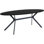 WOOOD Bruno Eettafel Ovaal - Mdf - Zwart - 75x220x100