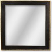 HSM Collection-Vierkante Spiegel-90x1,5x90-Zwart/Goud-Mango