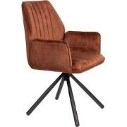 Housecraft Living Jamie Eetkamerstoelen met armleuning Rust/ Bruin - S...