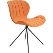 Zuiver OMG Velvet Eetkamerstoelen Oranje - Set van 2