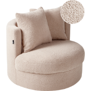 Beliani DALBY - Fauteuil-Beige-Bouclé