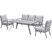 Garden Impressions Senja lounge dining set stoel-bank 4-delig taupe - ...