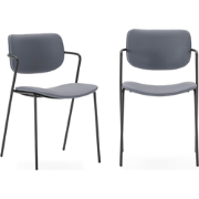 Set van 2 stoelen met zwarte metalen poten L49 cm - MAIKA