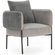 Fauteuil in stof met zwarte metalen poten L73 cm - ARUNI