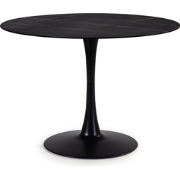 Ronde tafel met glazen blad in marmerlook L110 cm - ADA