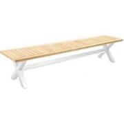 Wakai bench 217x45cm. alu white/teak