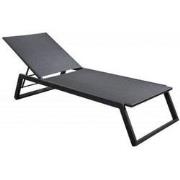 Mizu stackable lounger alu black/black textilene