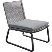 Kome lounge chair alu black/rope dark grey/kurai