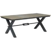 Robusto tafel 200x100xH76 VW vintage teak/ carbon black