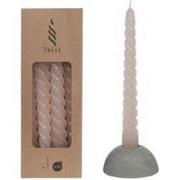 Twisted Candles Set 4 st. White Pink