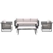 Garden Impressions Gabon - lounge dining set 5-delig stoel-bank - donk...