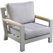 Bango lounge chair aluminium salix/teak/flax beige AW