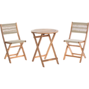 Beliani PROSSEDI - Bistroset-Beige-Acaciahout