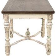 Clayre & Eef Bijzettafel  60x60x64 cm Wit Hout Vierkant