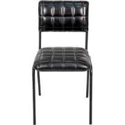 Clayre & Eef Eetkamerstoel  44x44x84 cm Zwart Leder Stoel