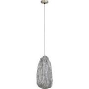 PTMD Maitia Silver Rough Looking Fabric Ceiling Lamp
