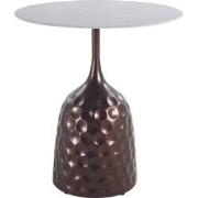 PTMD Anna Bronze Metal Sidetable With Ceramic Top