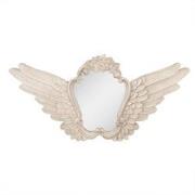 Clayre & Eef Spiegel 70x5x35 cm Beige MDF Glas Ovaal Vleugels Wandspie...