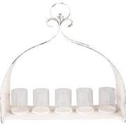 Clayre & Eef Theelichthouder  53x16x50 cm Beige Ijzer Glas Waxinelicht...