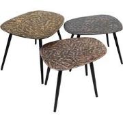 AnLi Style Salontafel set/3 vierhoekig patina metal