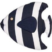 Clayre & Eef Sierkussen Vis 40x45x11 cm Wit Blauw Synthetisch