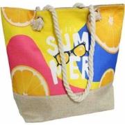 Zomer strandtas 15 x 34 x 59 cm - SUMMER met Bies onderzijde