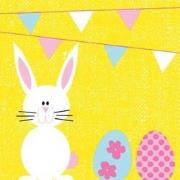Duni servetten Bunny & Eggs 3-laags 33x33