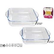 Set van 2 Glazen ovenschalen-serveerschalen rechthoekig 25 en 32 cm  -...