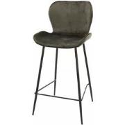 AnLi Style Barstoel velvet ronde buis - antraciet velours
