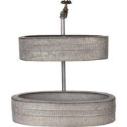 Clayre & Eef Planthouder  55 cm Grijs Ijzer Ovaal Bloempot