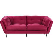 Beliani LENVIK - Driezitsbank-Rood-Fluweel