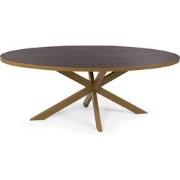 Stalux Ovale eettafel 'Mees' 180 x 100cm, kleur goud / bruin hout