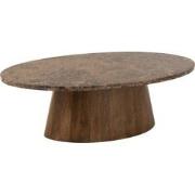 J-line - Salontafel Ovaal Marmer/mangohout Bruin - 130x68x41cm