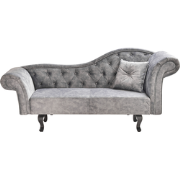 Beliani LATTES - Chaise longue-Grijs-Fluweel