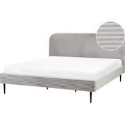 Beliani FLAYAT - Tweepersoonsbed-Grijs-Corduroy