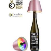 Sompex Flessenlamp " TOP " met houdbare kurk| 2.0 Led| Roze metallic -...