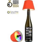 Sompex Flessenlamp " TOP " met houdbare kurk| 2.0 Led| Neon oranje - i...