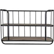 Clayre & Eef Wandrek  66x20x44 cm Zwart Metaal Rechthoek Muurrek