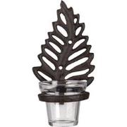 Clayre & Eef Theelichthouder Veer 10x12x19 cm Bruin Ijzer Glas Waxinel...