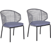Beliani PALMI - Tuinstoel-Grijs-Aluminium