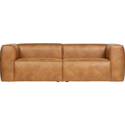 WOOOD Bean 3,5-Zits Bank - Eco-leder - Cognac - 73x246x96