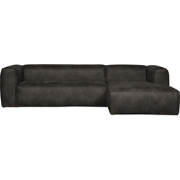 WOOOD Bean Chaise Longue Bank Rechts - Eco-leder - Zwart - 73x305x175